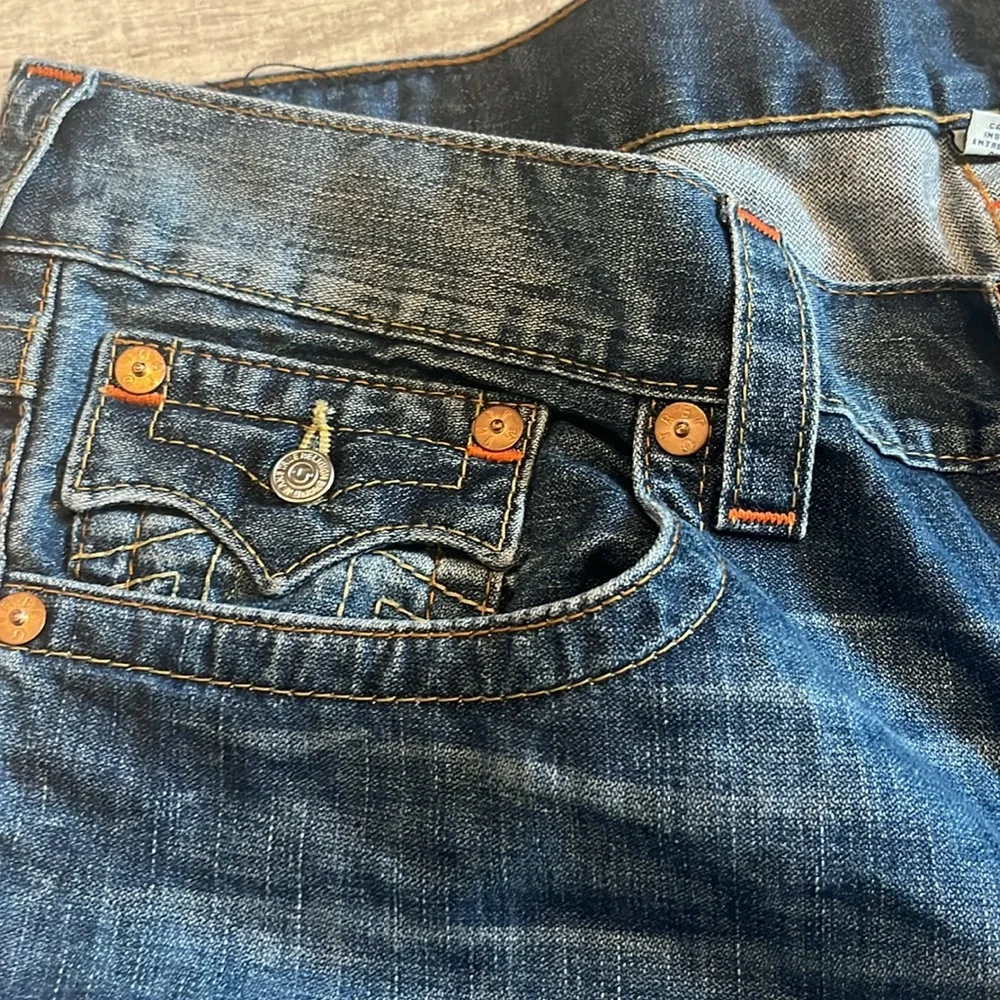 TRUE RELIGION Ricky Flap Relaxed Straight Fit‎ Jeans Size 38